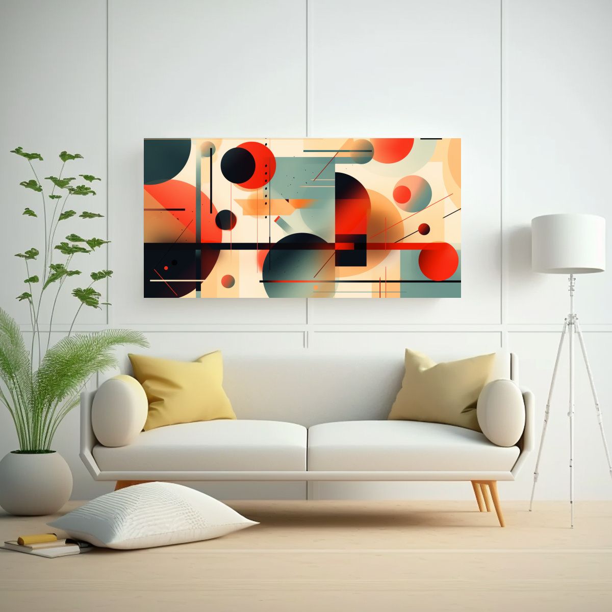 GENERICO - Lienzo Tela Impreso Escena Abstracta Cubismo 60x30 Cm