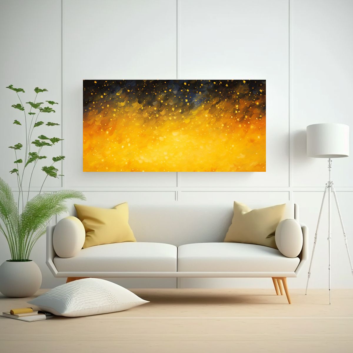 GENERICO - Pintura Impresionista De La Noche Con Muchas 80x40 Cm