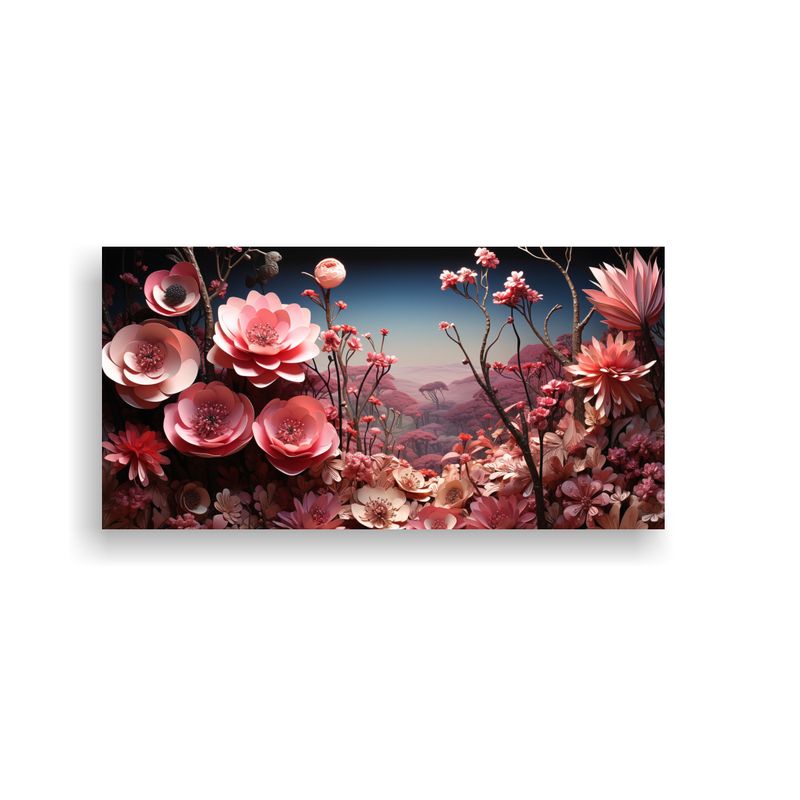 GENERICO - Cuadro Decorativo De Jardín Con Relieve Escena 100x50 Cm