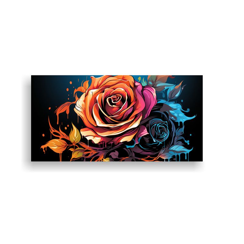 GENERICO - Cuadro De Arte Graffiti Estilo Rosa Adorable Para 60x30 Cm