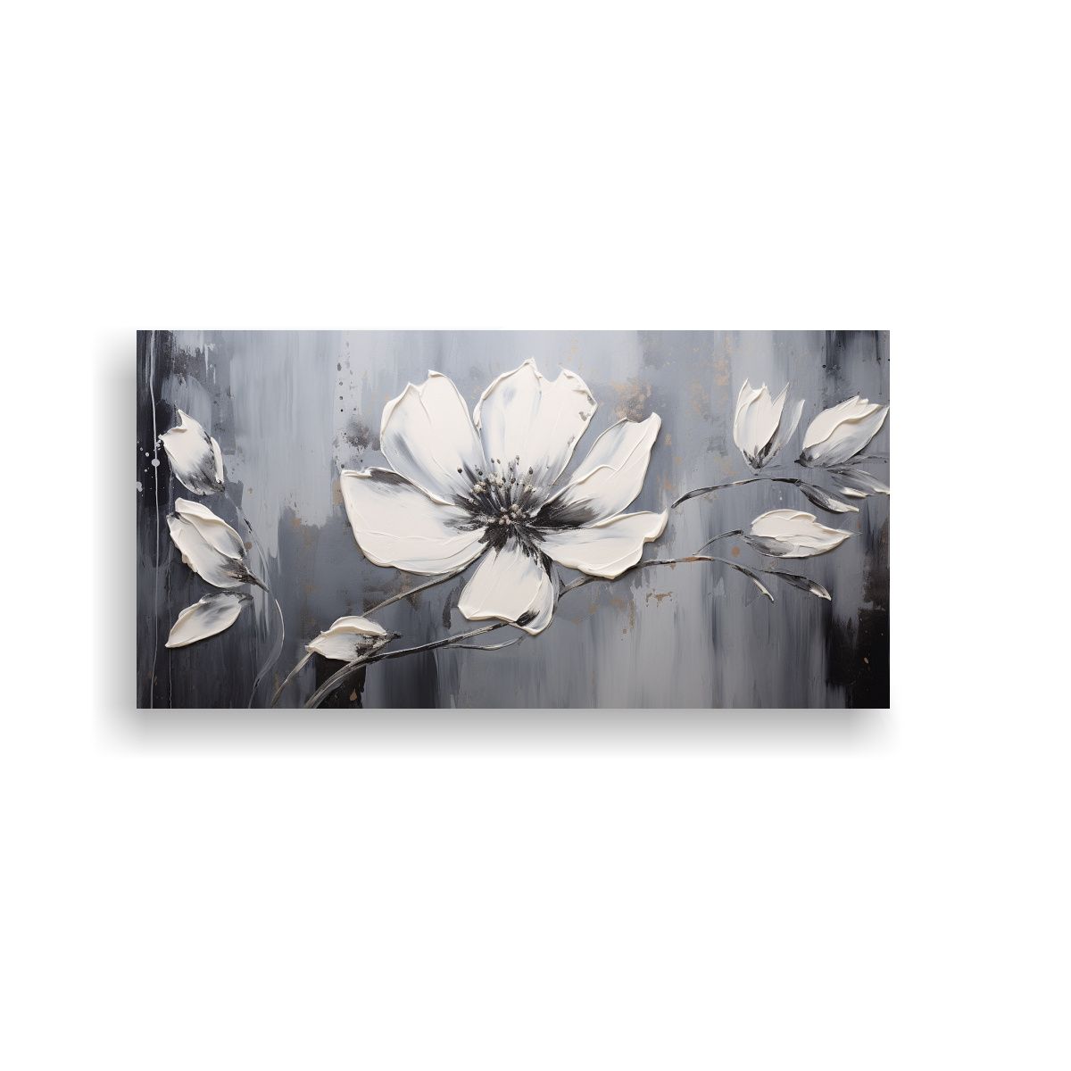 GENERICO - Cuadro Expresión Multicolor Pintura Floral Sobre 100x50 Cm
