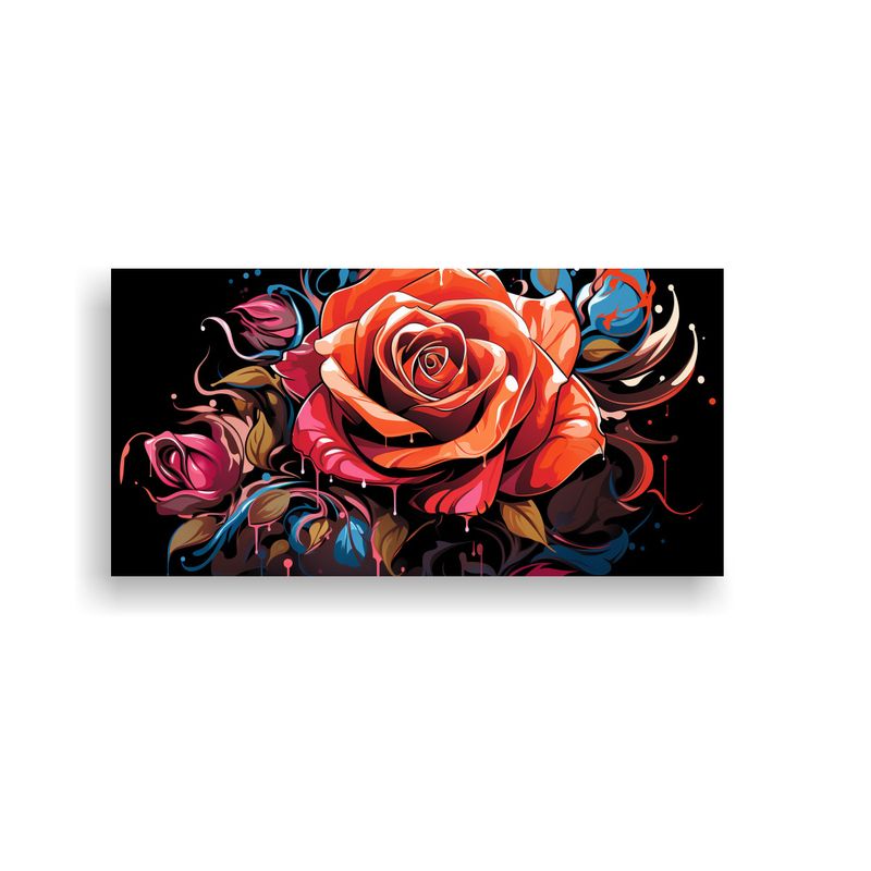 GENERICO - Cuadro Decoración Tematica Diseña Una Rosa 100x50 Cm