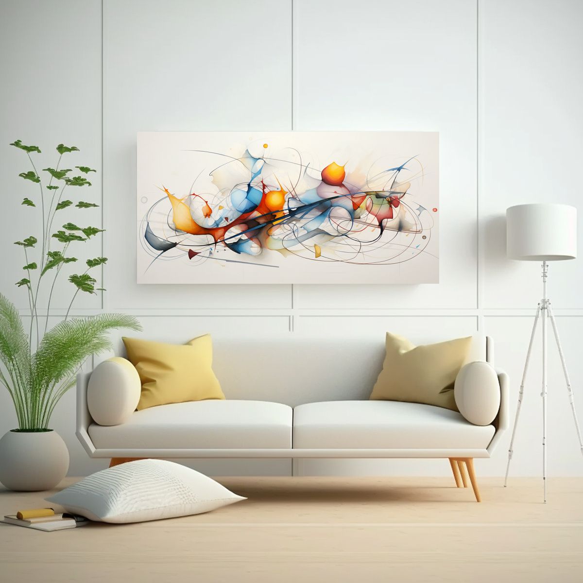 GENERICO - Pintura Abstracta Acuarela Intensa Vanguardista 100x50 Cm