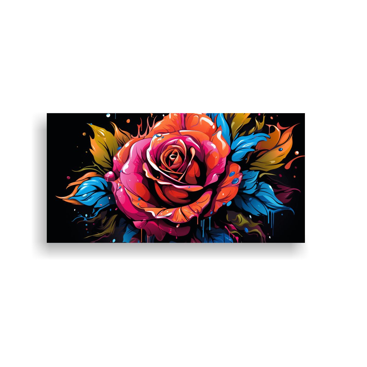 GENERICO - Cuadro Moderno Diseño Rosa Estilo Graffiti Para 60x30 Cm