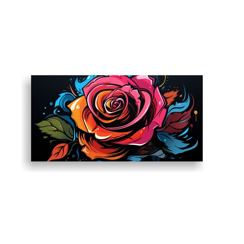 GENERICO - Pintura Decorativa De Rosa Con Estilo De Graffiti 100x50 Cm