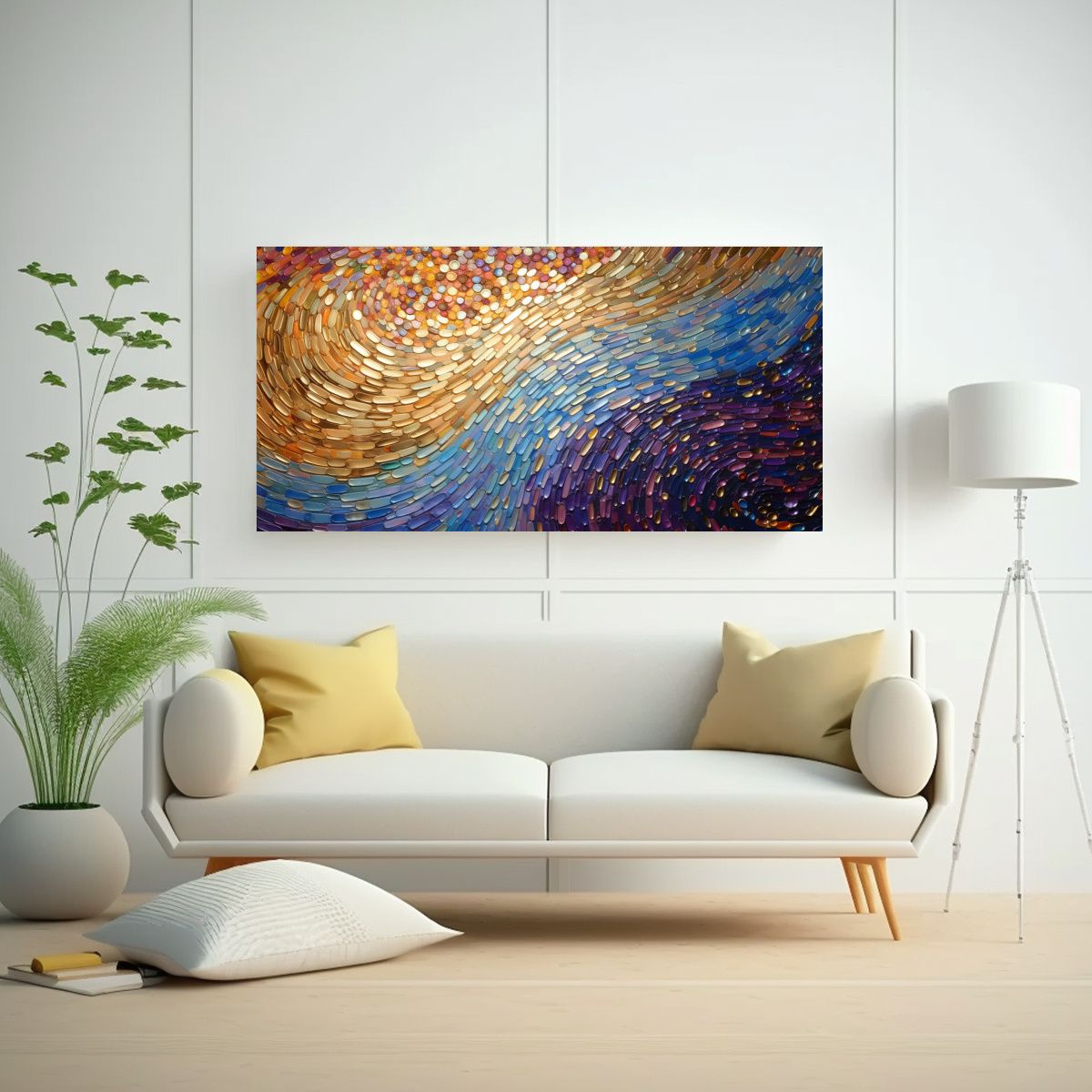 GENERICO - Cuadro Diseño Representación Estilo Puntillismo 100x50 Cm