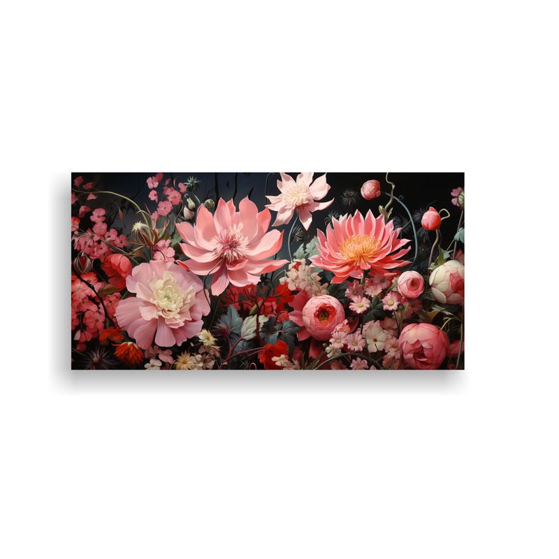 GENERICO - Cuadro Floral De Sobres Rosados Arte Inspirador 80x40 Cm