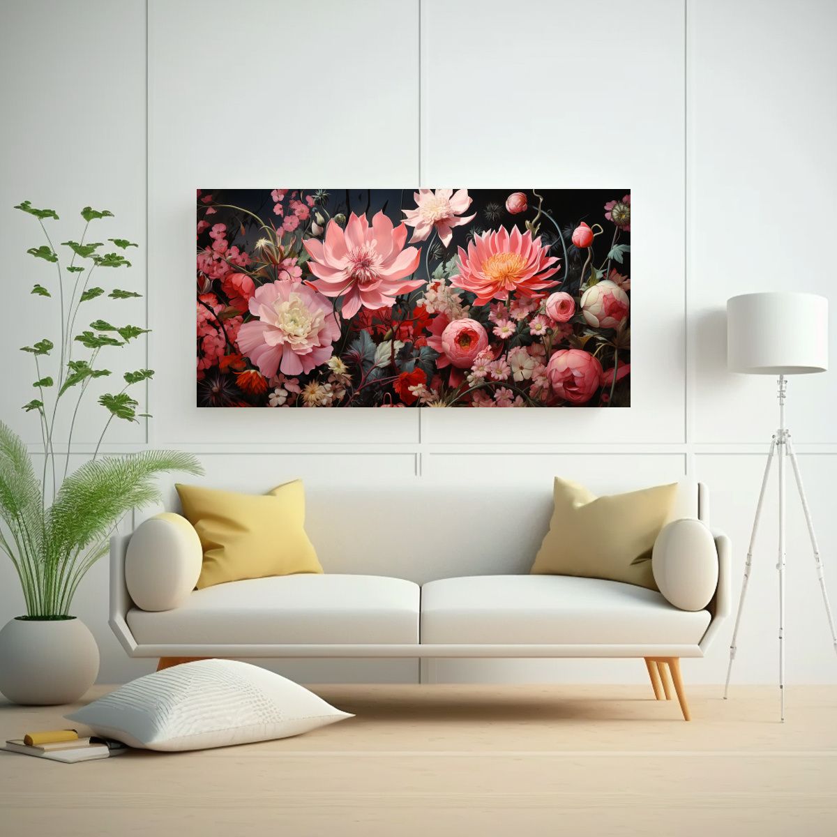 GENERICO - Cuadro Floral De Sobres Rosados Arte Inspirador 80x40 Cm