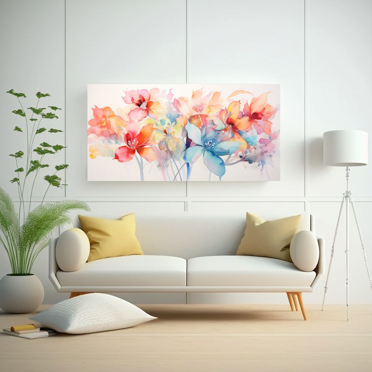 GENERICO - Pintura Decorativa Abstracta De Flores En 100x50 Cm