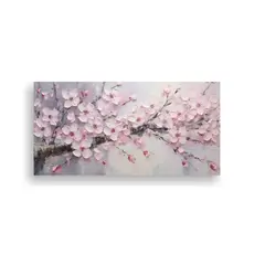 GENERICO - Pintura En Lienzo De Flores De Cerezo Rosa Con 80x40 Cm