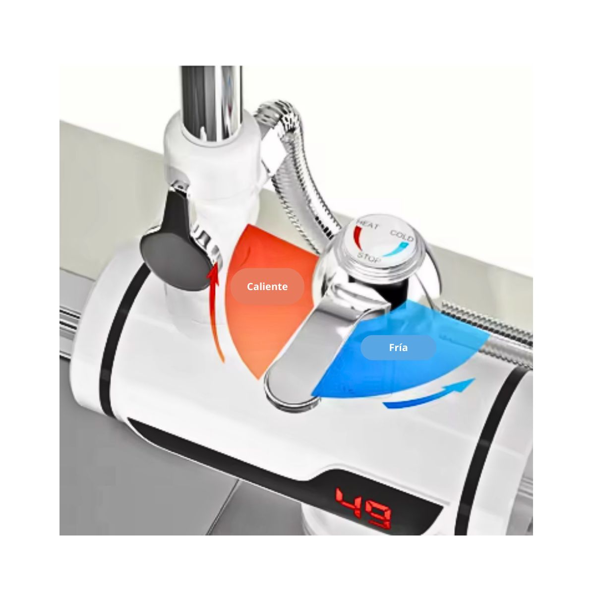 GENERICO - Grifo Llave Cabezal Ducha Calentador De Agua Fría Y Caliente