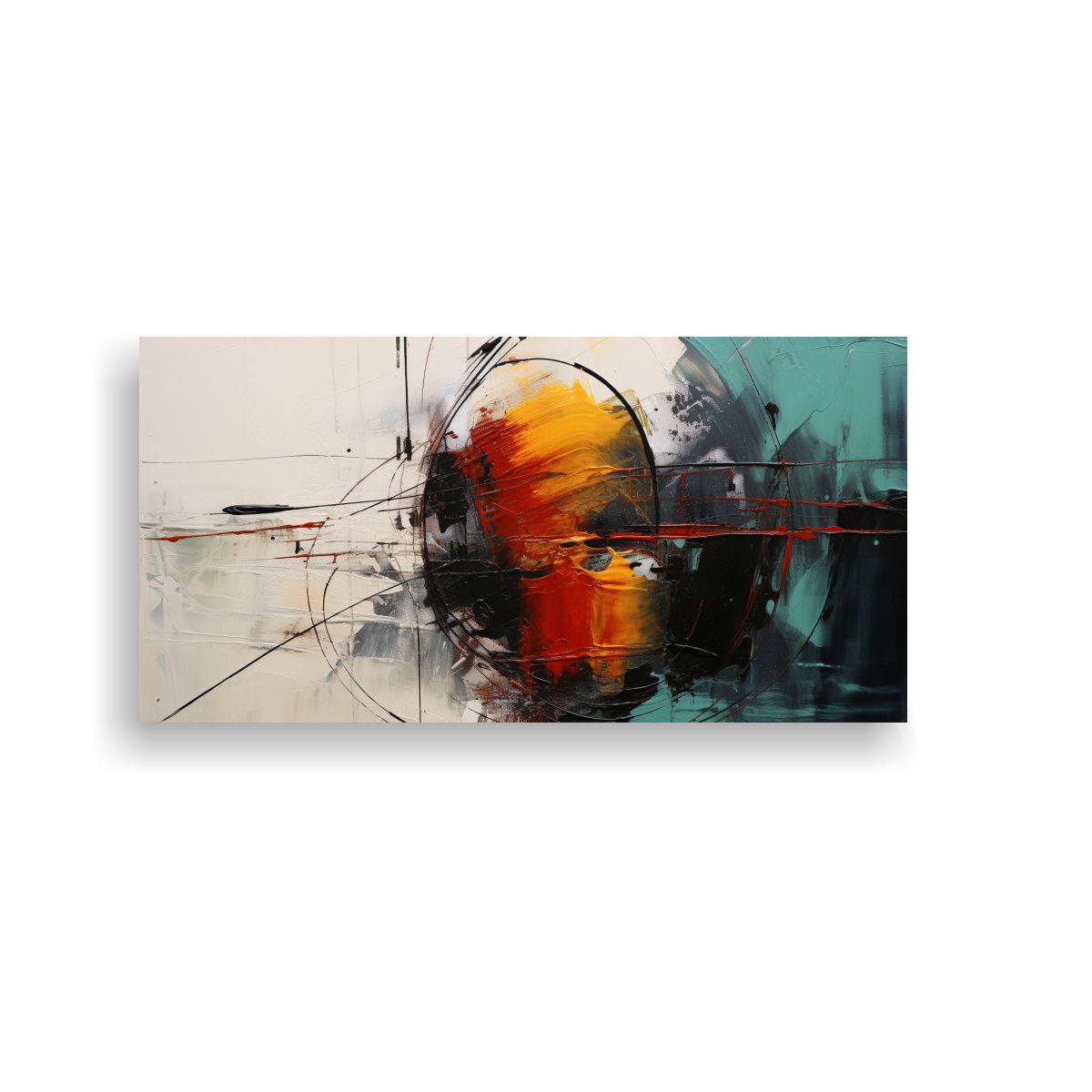 GENERICO - Cuadro Abstracto De Composición Creativa En 60x30 Cm