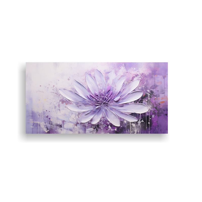 GENERICO - Obra De Arte Única Pintura Morada De Flores En 60x30 Cm
