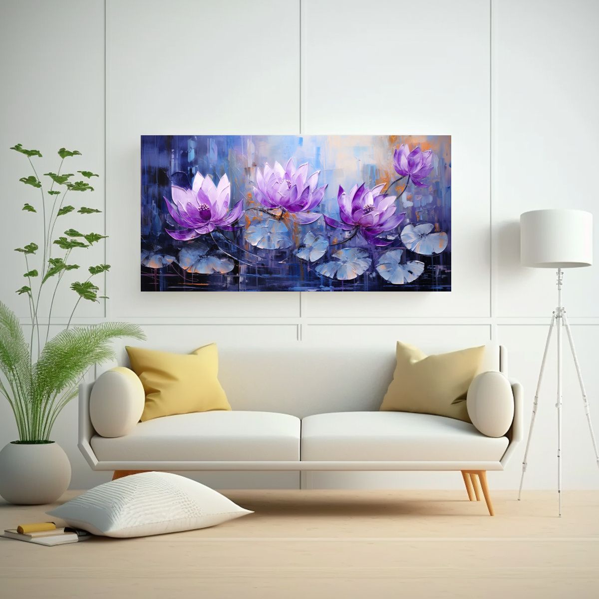GENERICO - Lienzo Tela Fotografía Hermosa Pintura Loto 100x50 Cm
