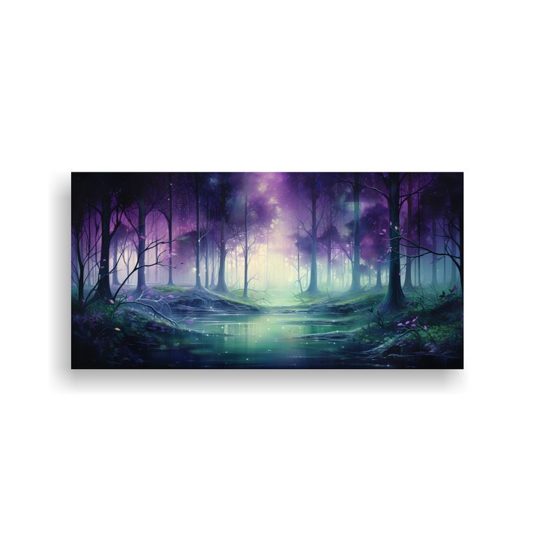 GENERICO - Cuadro Abstracto Líneas Textura Bosque Encantado 100x50 Cm