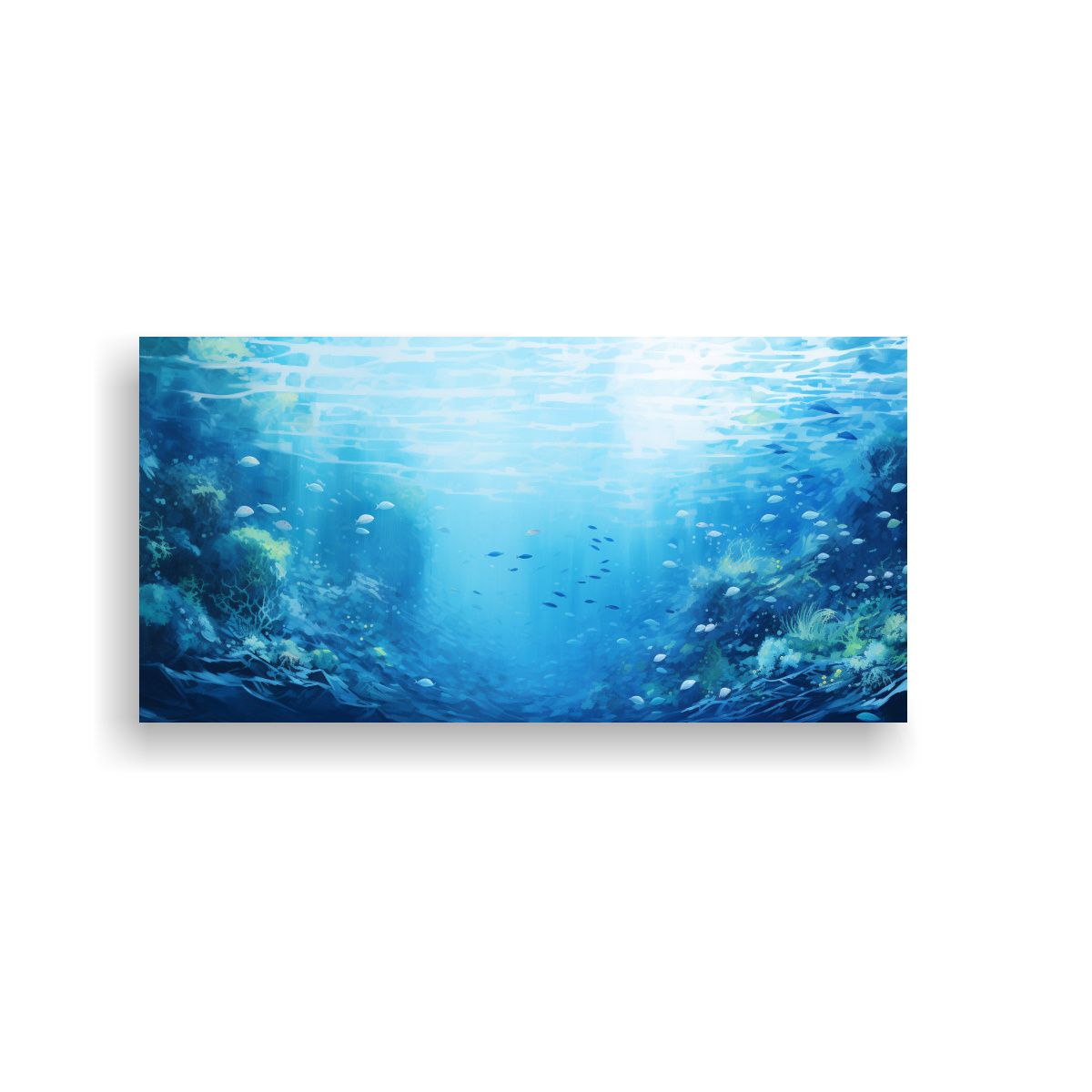 GENERICO - Pintura Pared Composición Naturaleza Acuática 60x30 Cm