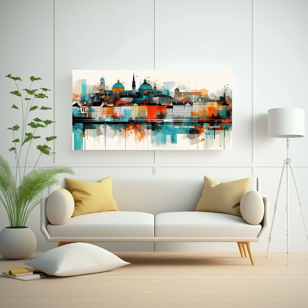 GENERICO - Cuadro Tela Abstracto Música Mozart Bastidor 60x30 Cm