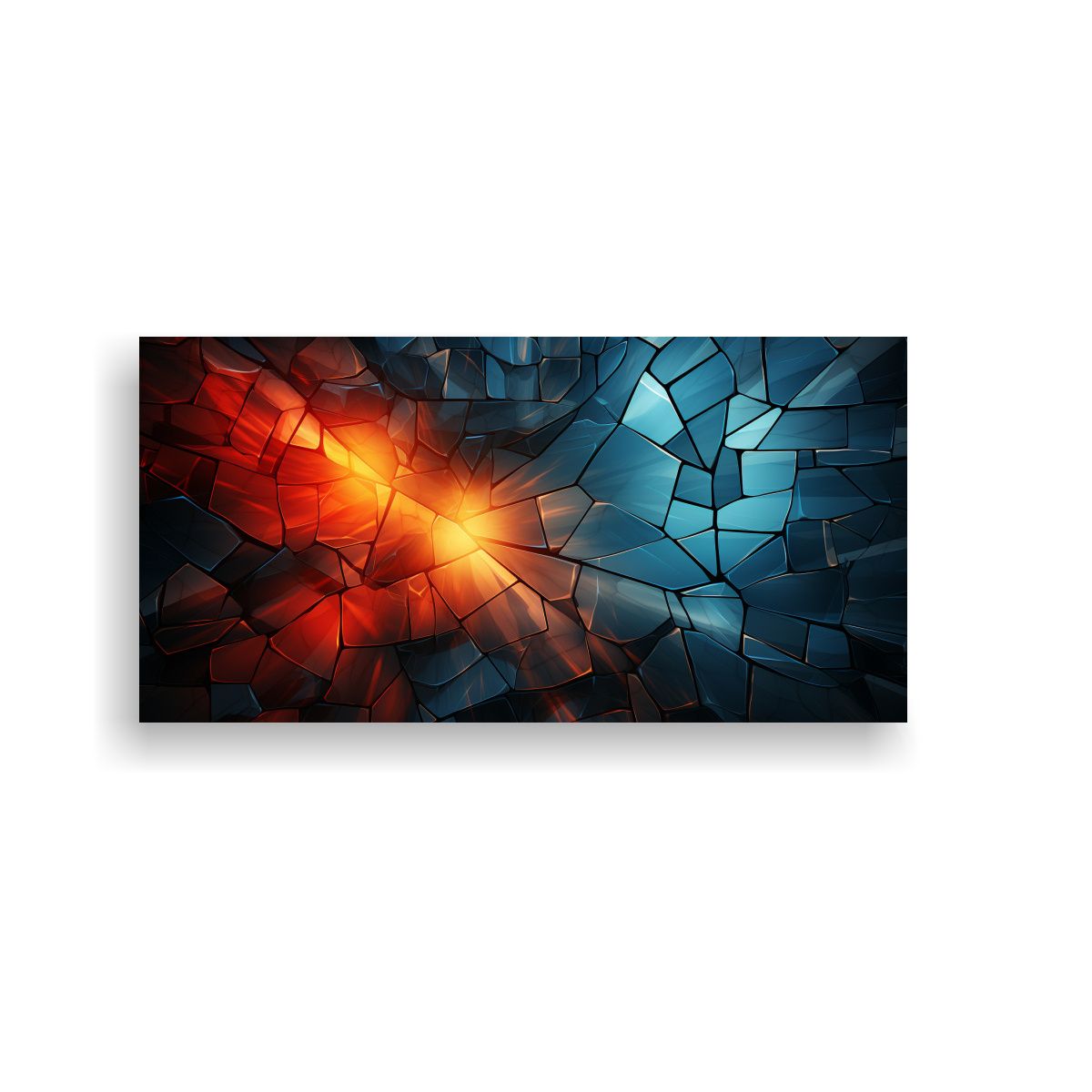 GENERICO - Cuadro Abstracto Con Figuras Y Colores Patrón 100x50 Cm