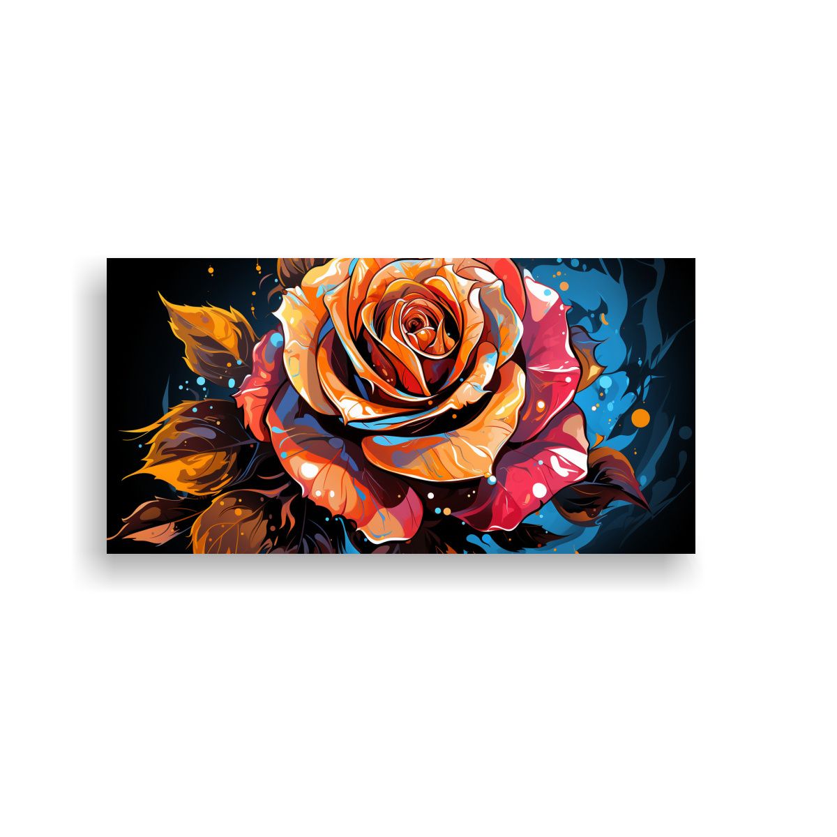 GENERICO - Pintura Acuarela Estrellados Diseña Una Rosa 80x40 Cm