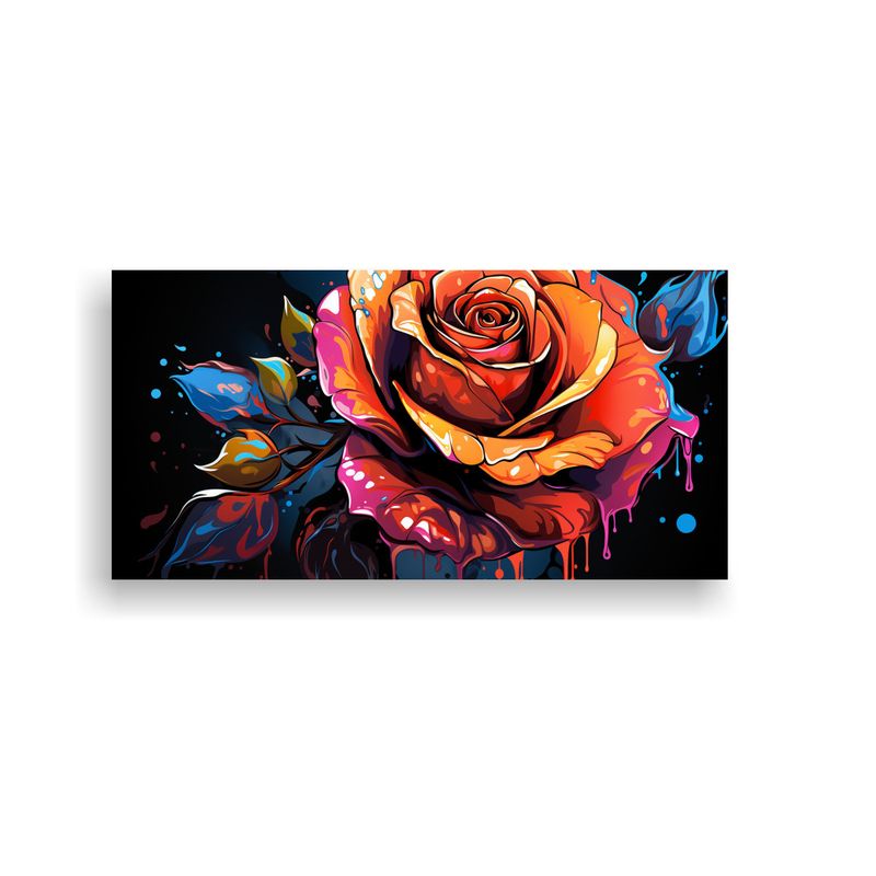GENERICO - Pintura Abstracta De Rosa Con Estilo De Graffiti 80x40 Cm