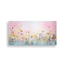 GENERICO - Cuadro Abstracto De Prados Exuberantes En 100x50 Cm