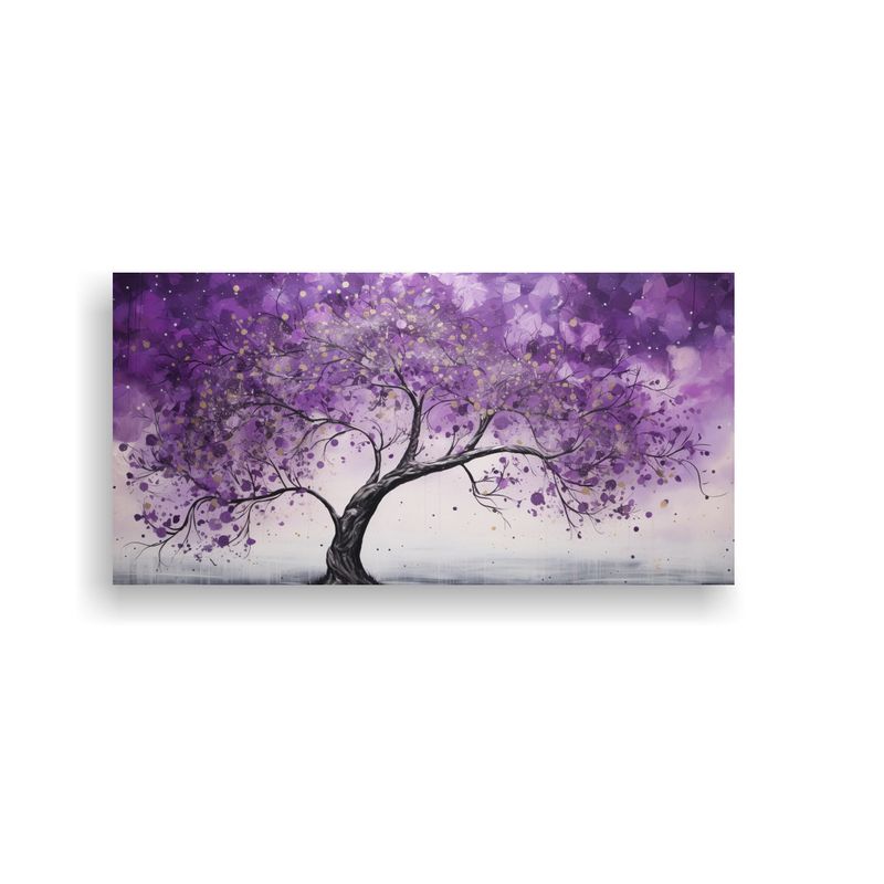 GENERICO - Arte De Pared Diseño Estética árbol Morado Y 100x50 Cm