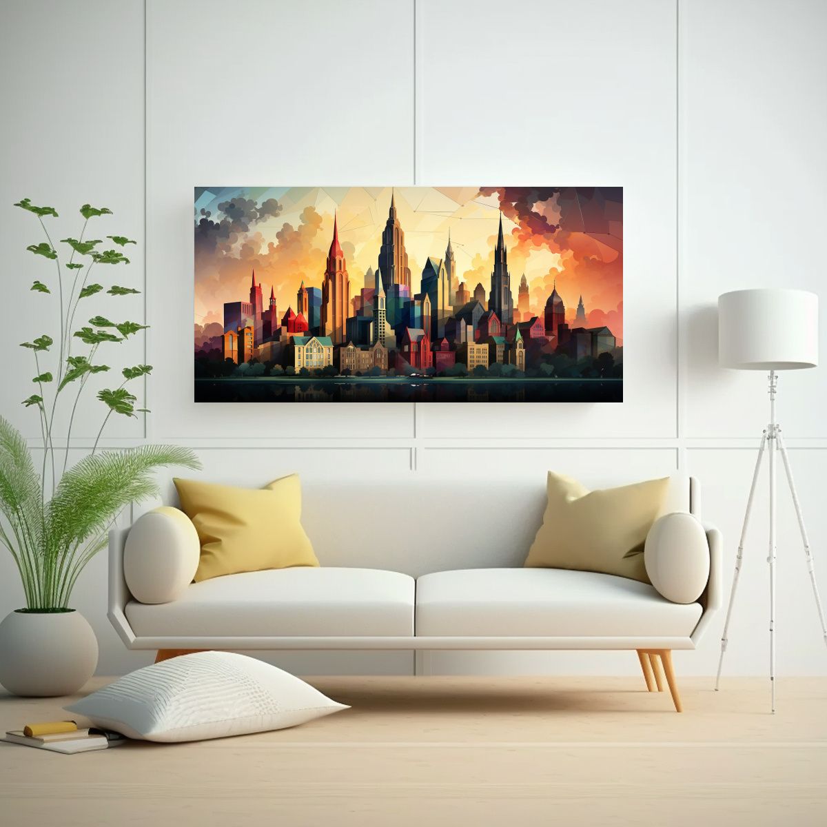 GENERICO - Pinturas Decorativas Estilo Wassily Kandinsky Con 60x30 Cm