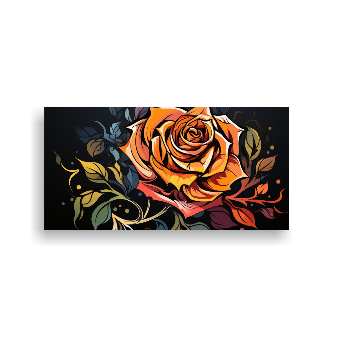 GENERICO - Pintura Mural De Rosas Estilo Graffiti Para 100x50 Cm