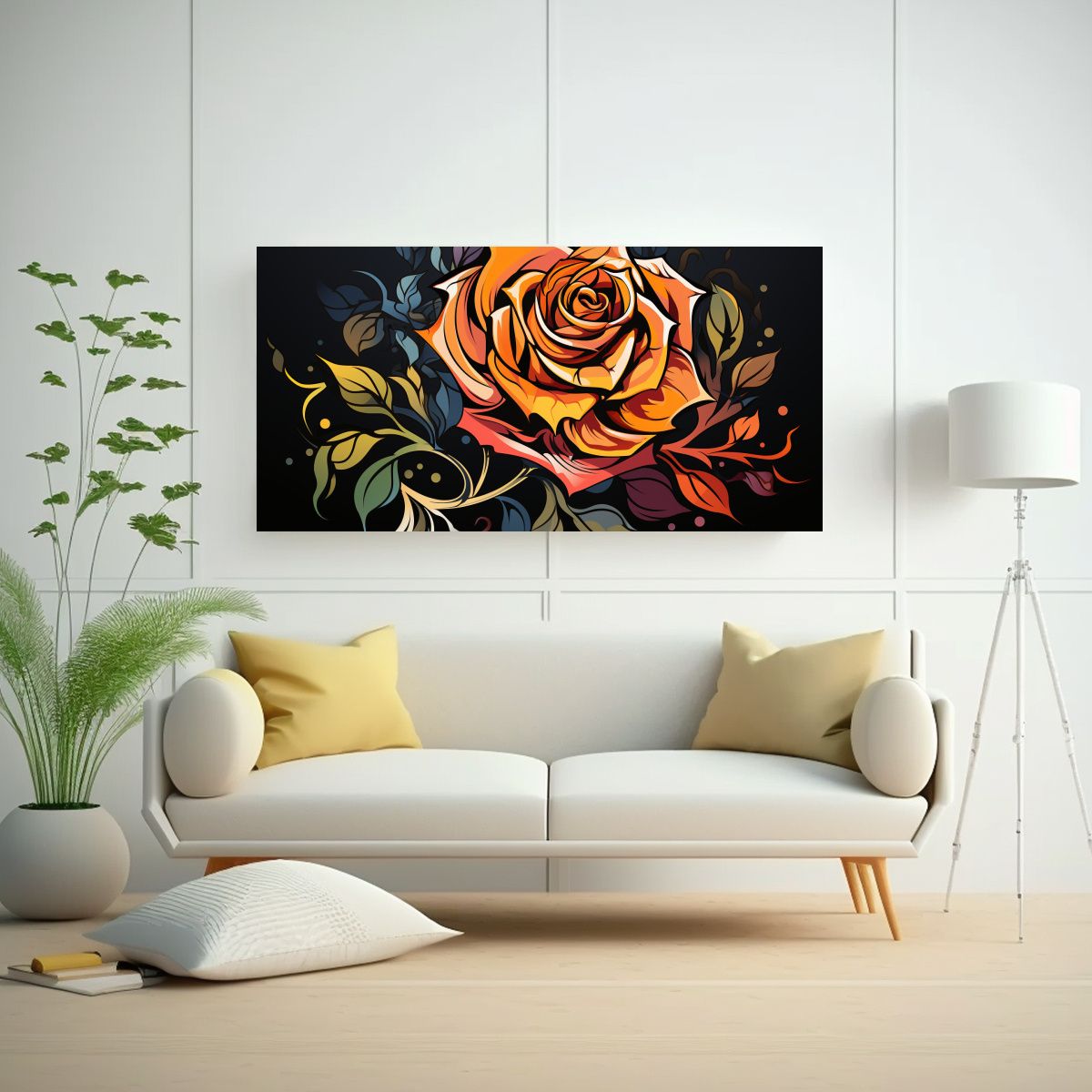 GENERICO - Pintura Mural De Rosas Estilo Graffiti Para 100x50 Cm