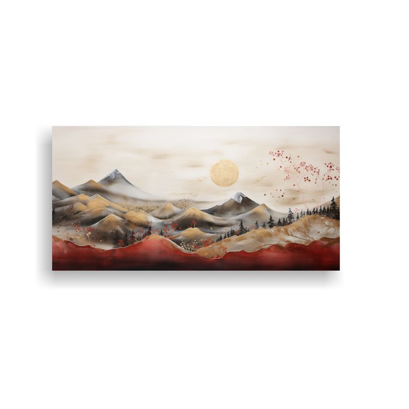 GENERICO - Pintura De Pared Abstracta Montaña Con Estilo 80x40 Cm