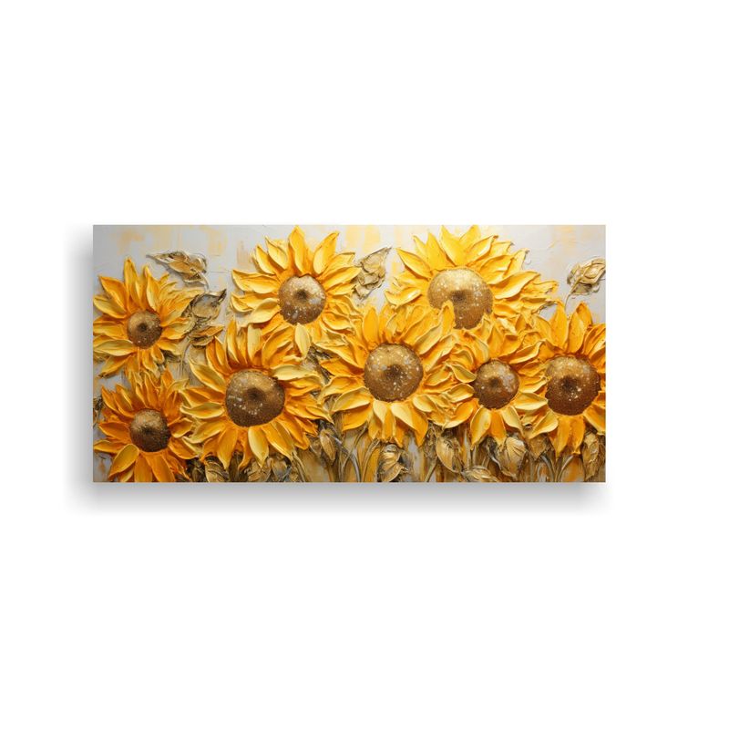 GENERICO - Lienzo Enigmático Con Girasoles En Estilo 60x30 Cm