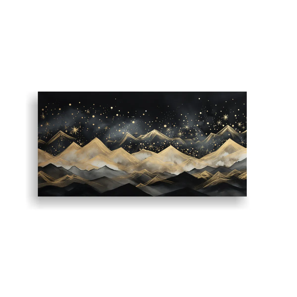 GENERICO - Cuadro Abstracto De Paisaje De Montaña Con 80x40 Cm.