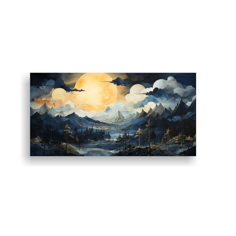 GENERICO - Lienzo Tela Textura Montaña Nicole Aston Estilo 80x40 Cm