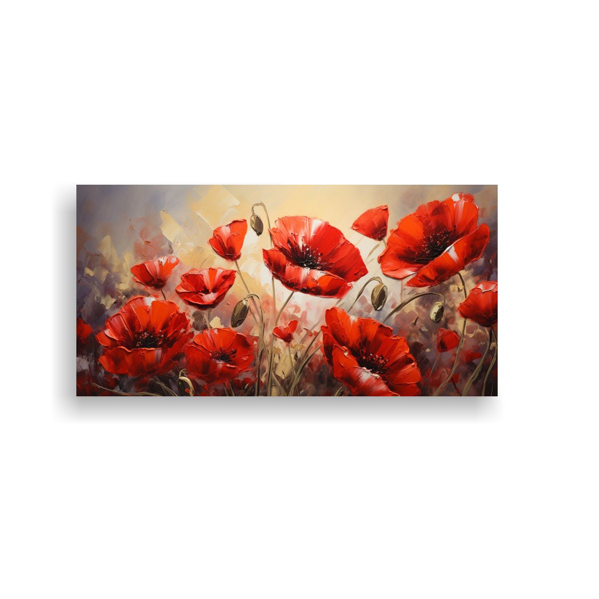 GENERICO - Tela En Bastidor Decorativo Calma A Rojo Cuadro 80x40 Cm