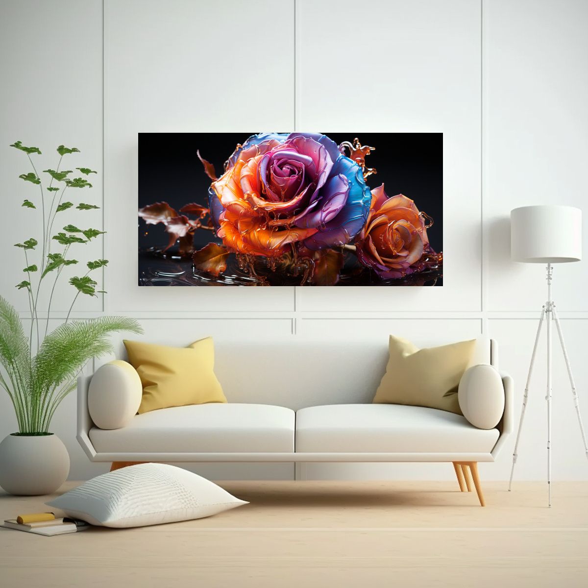 GENERICO - Pinturas Decorativas De Líneas Finas Alegres Con 100x50 Cm