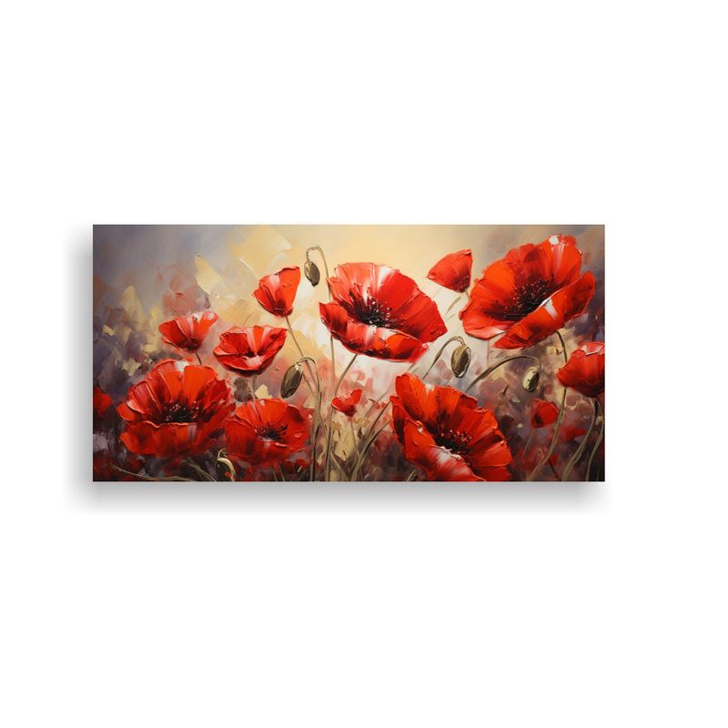 GENERICO - Tela En Bastidor Decorativo Calma A Rojo Cuadro 100x50 Cm