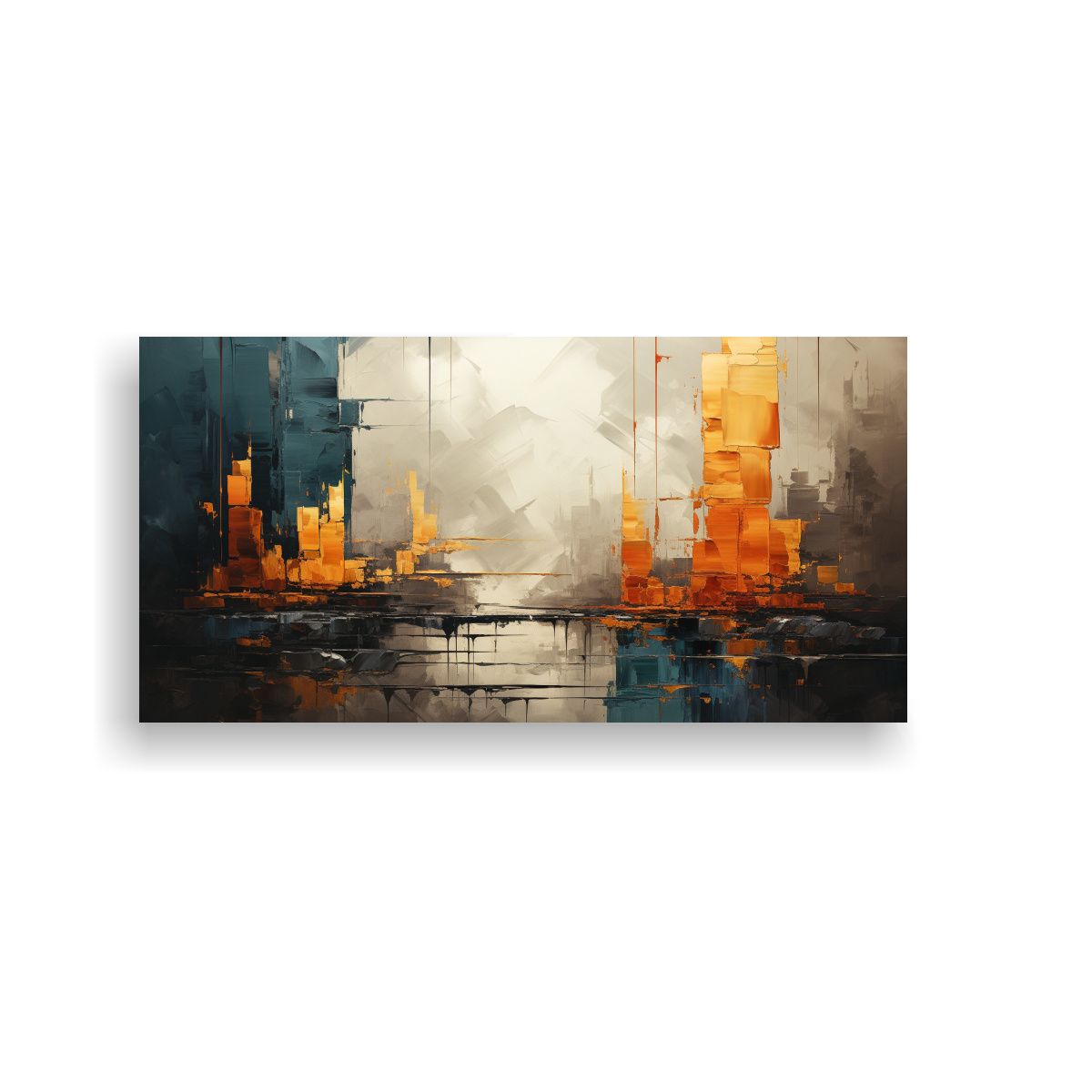 GENERICO - Lienzo Abstracto Con Finas Líneas Para 100x50 Cm