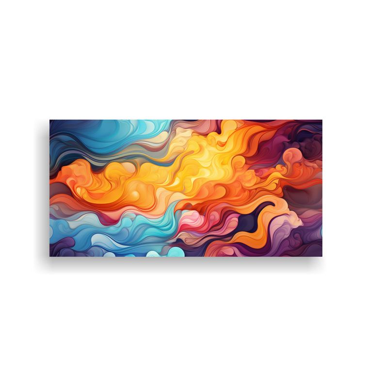 GENERICO - Pintura Abstracta En Lienzo Sublimado Con Textura 100x50 Cm