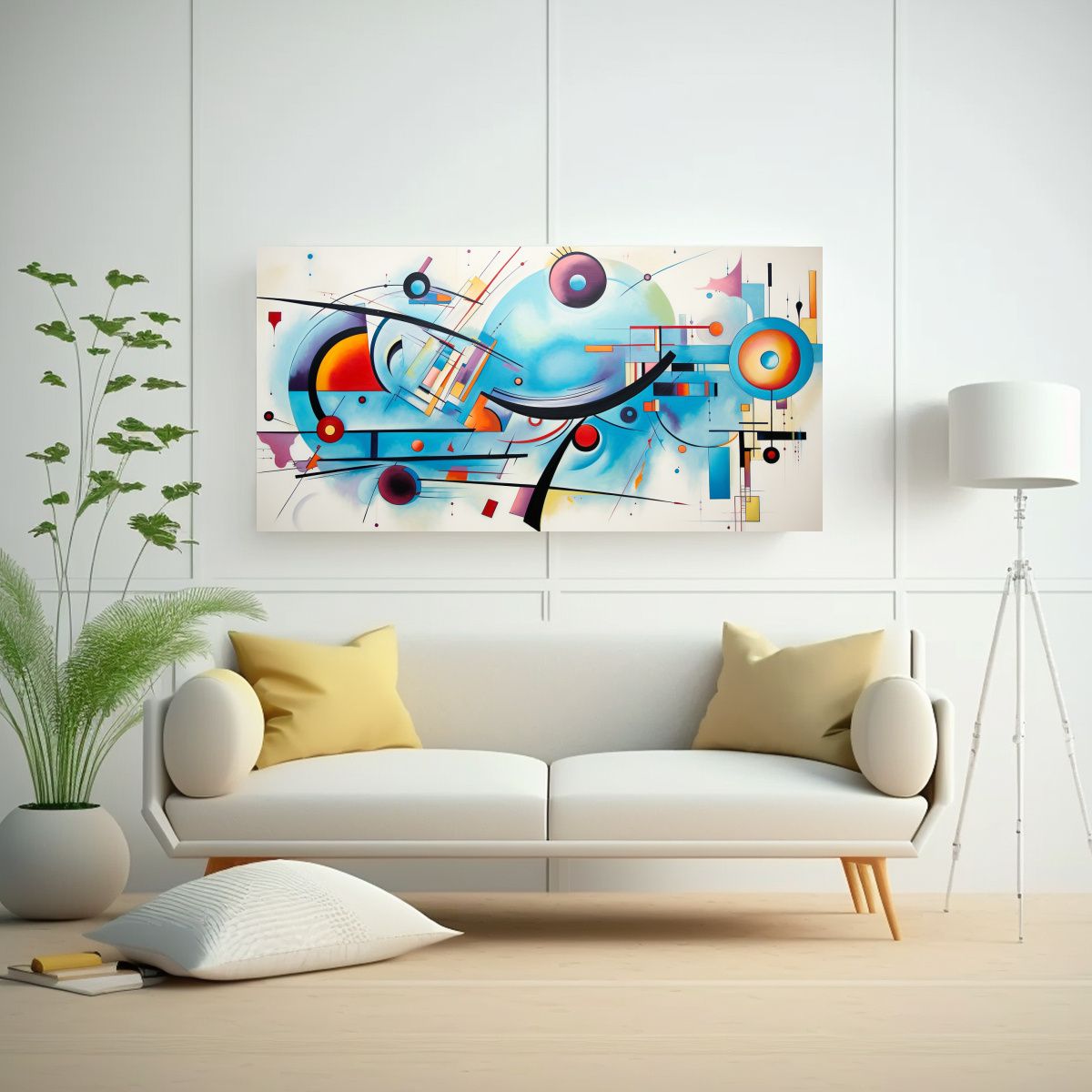 GENERICO - Pintura única De Abstracto Azul En El Estilo De 60x30 Cm