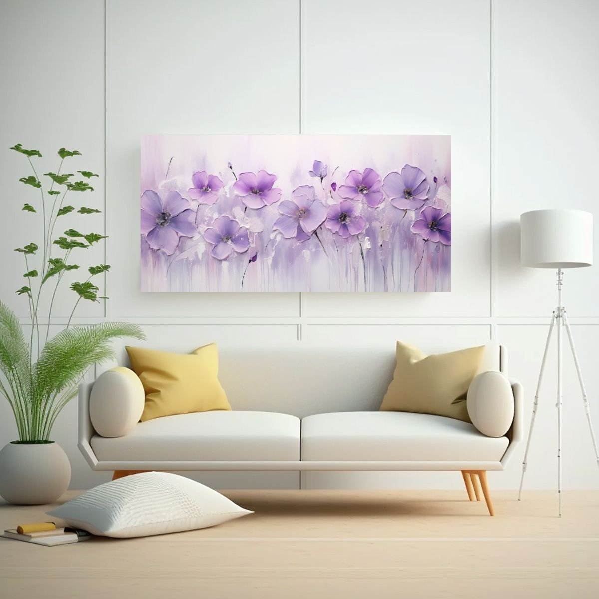 GENERICO - Pintura Acrílica Sin Juntas En Bastidor Blanco 80x40 Cm