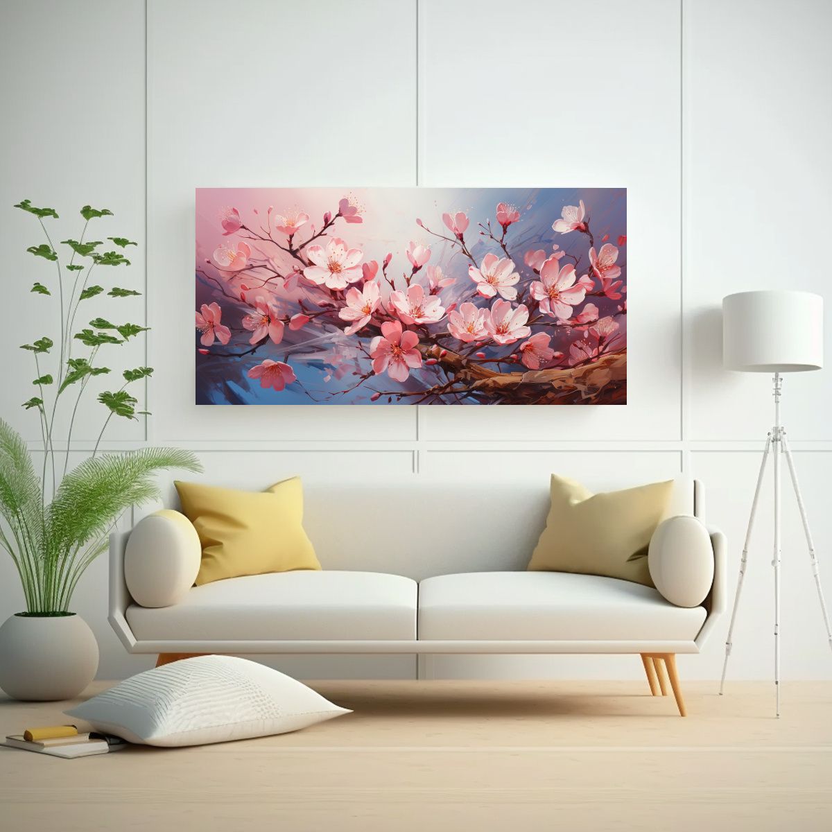 GENERICO - Pinturas Decorativas De Delicadas Flores Rosadas 60x30 Cm