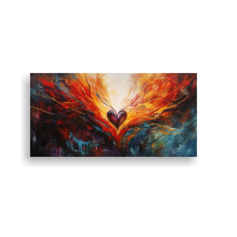 GENERICO - Pintura Decorativa Abstracta De Un Corazón 100x50 Cm
