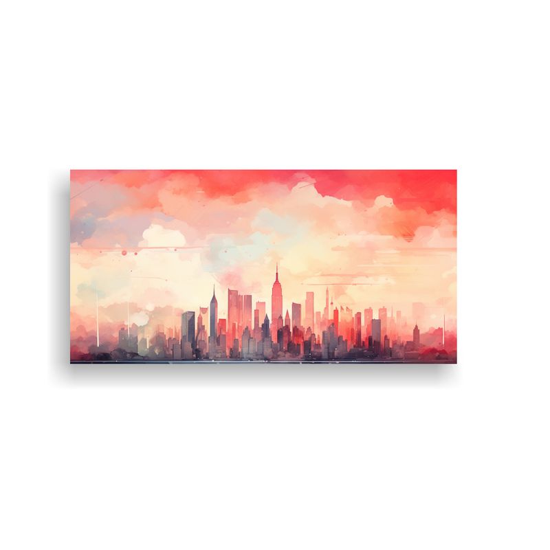 GENERICO - Cuadro Decorativo Manhattan Con Colorido Vibrante 60x30 Cm.
