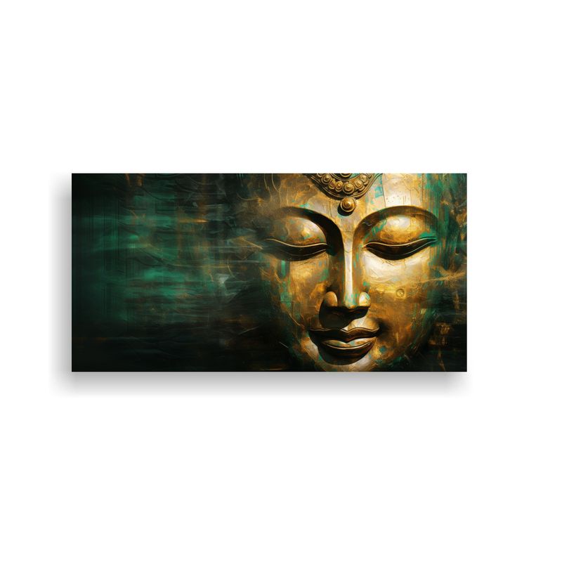 GENERICO - Cuadro Fotografía Impresionante Budha Dorada Y 100x50 Cm