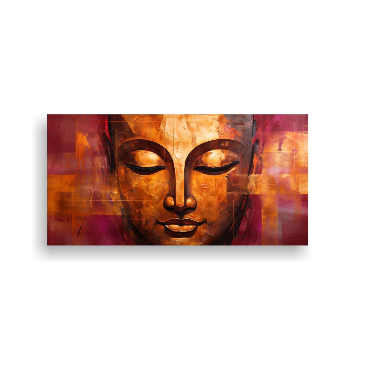GENERICO - Pintura Decorativa Estilo Abstracto Dorado Y Rosa 60x30 Cm