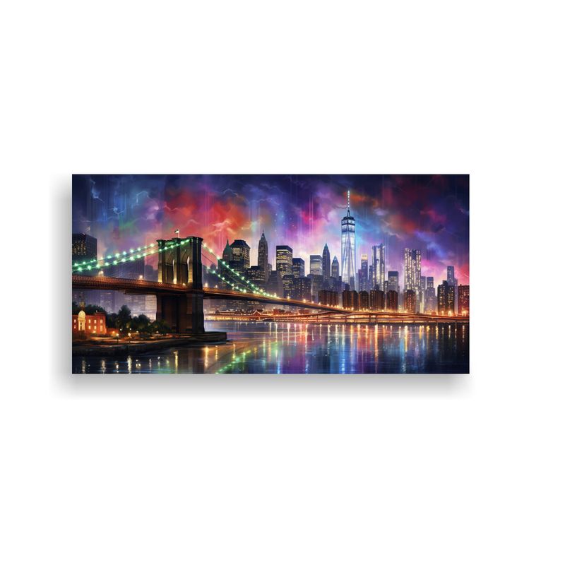 GENERICO - Cuadro Vitalidad NYC Cubierto De Coloridas Luces 80x40 Cm