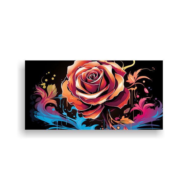 GENERICO - Cuadro Fotografía Para Oficina Diseña Una Rosa 80x40 Cm