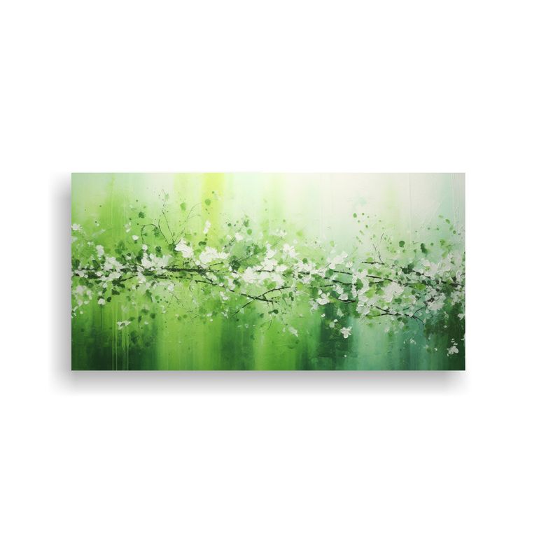 GENERICO - Cuadro Creativo Urbano En Verde Y Plateado Estilo 80x40 Cm