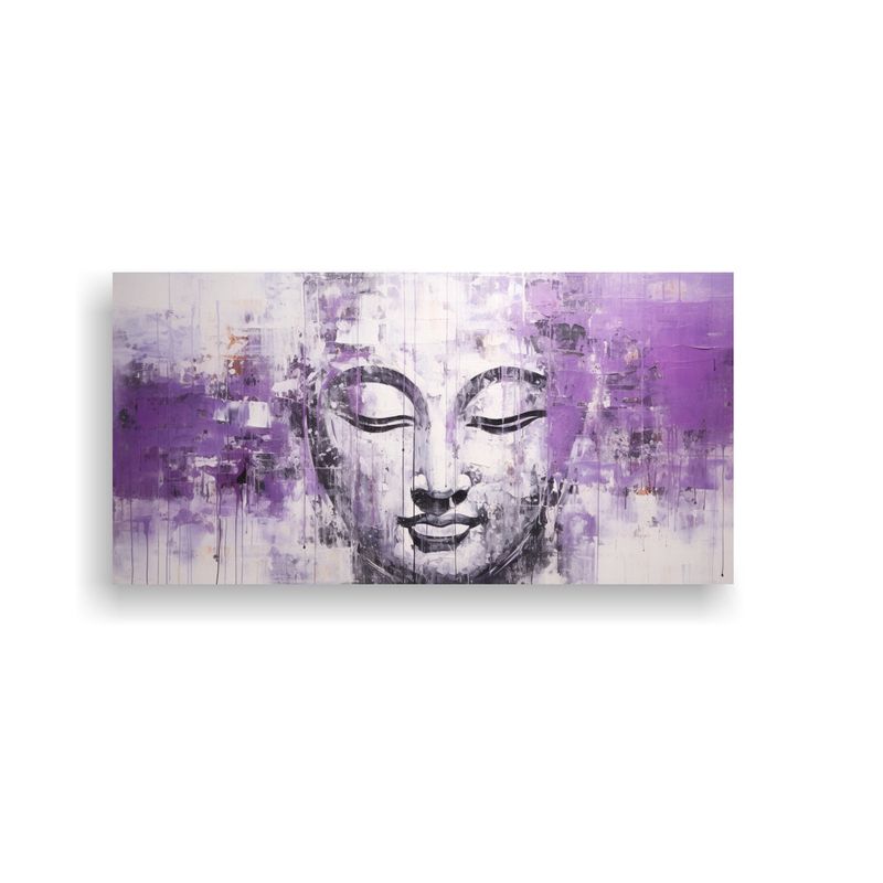 GENERICO - Cuadro Abstracto Estilo Vida Buddha Cara óleo En 80x40 Cm