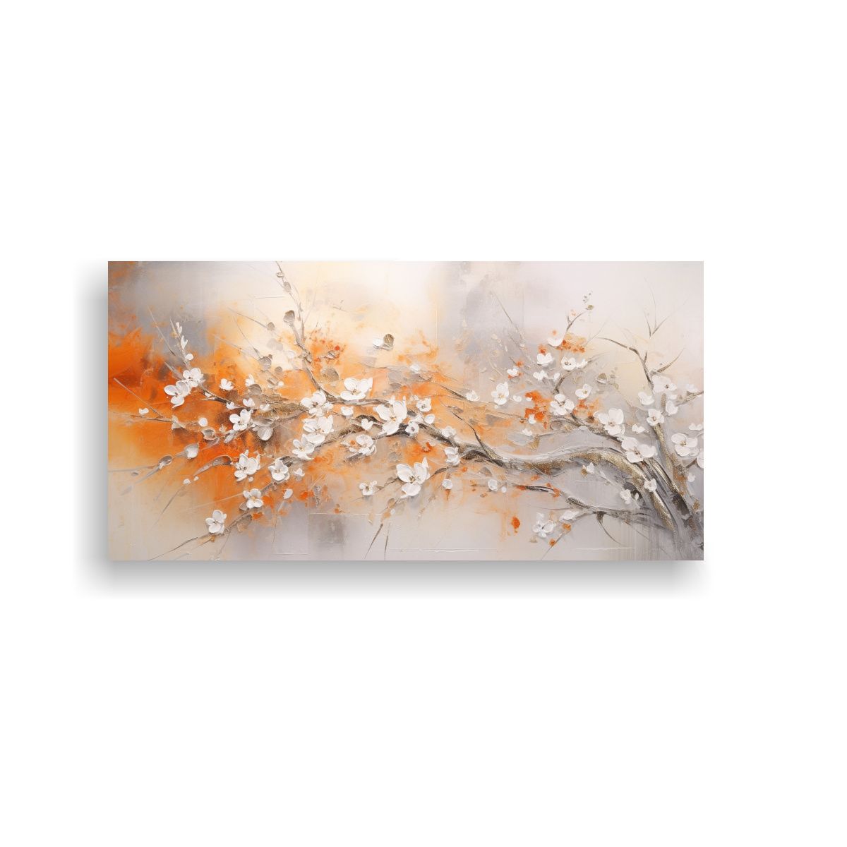 GENERICO - Obra De Arte En Tonos Alegres En Naranja Y 60x30 Cm